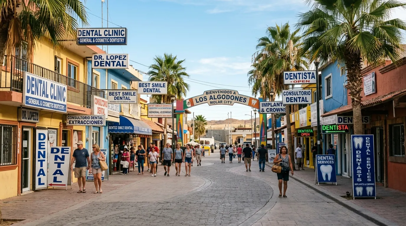 Los Algodones, Mexico — the main pedestrian dental street